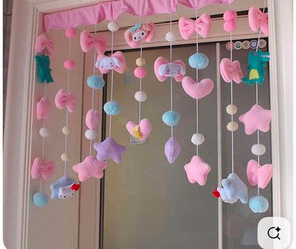 Rideau de porte kawaii pour chambre de fille.